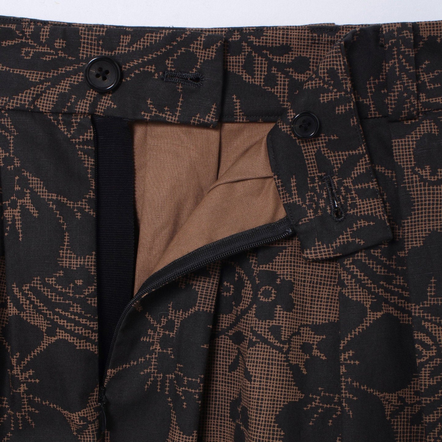DAMASK COTTON LINEN TWILL SKIRT