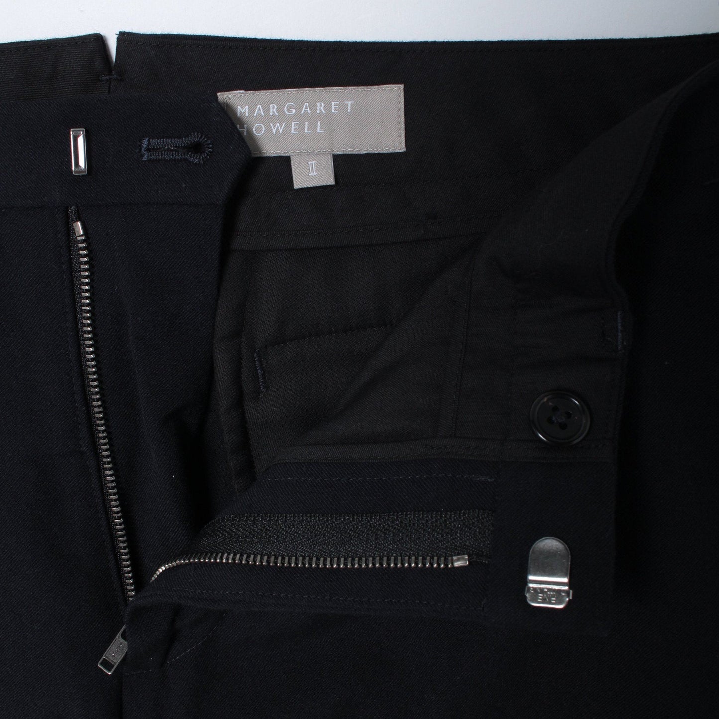 WOOL COTTON GABARDINE TROUSERS