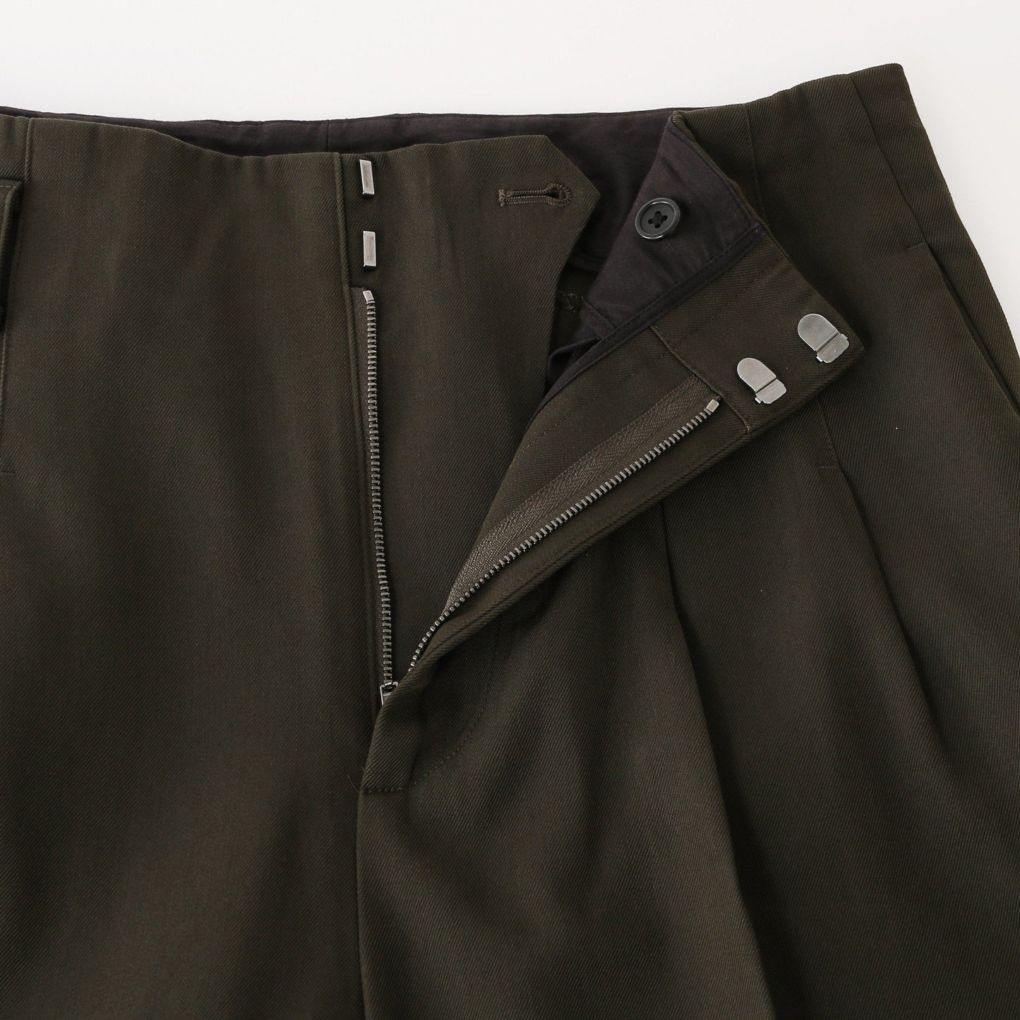 COMPACT COTTON WOOL TROUSERS