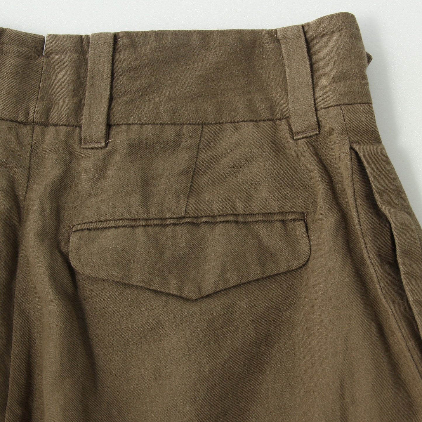 HIGH TWIST LINEN COTTON TWILL TROUSERS