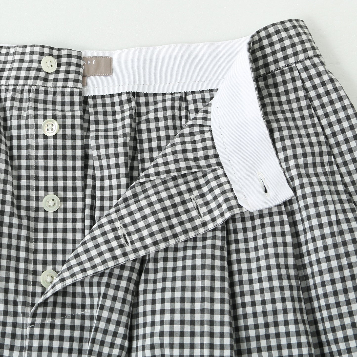 DRY GINGHAMCHECK COTTON SKIRT