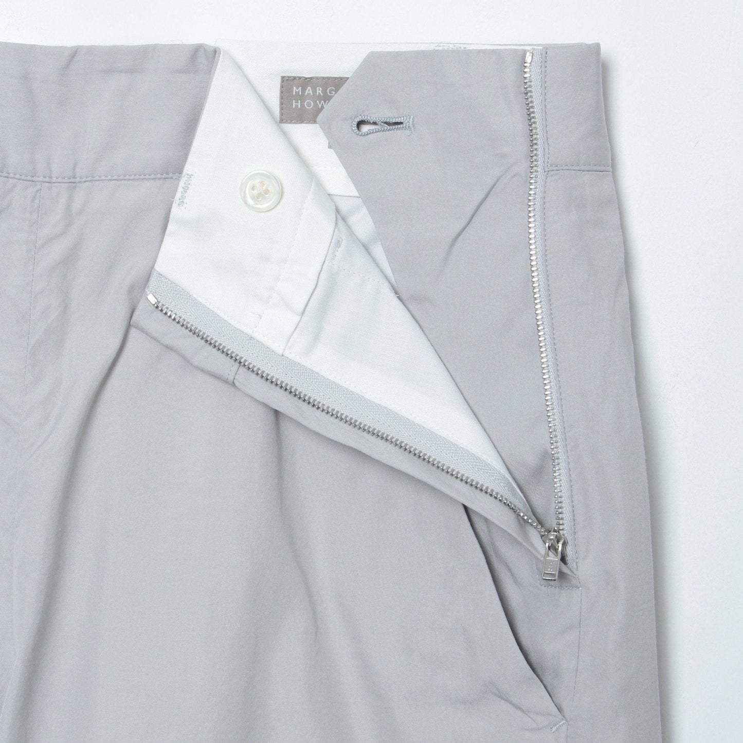 COTTON SILK POPLIN TROUSERS
