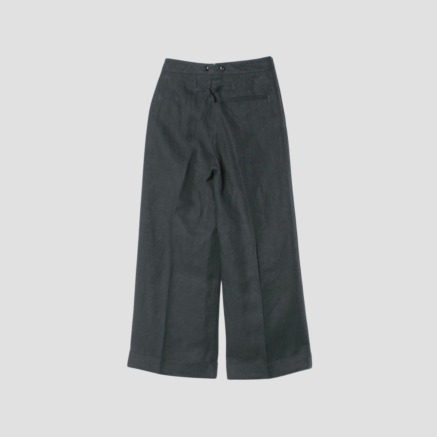 HIGH DENSE LINEN TWILL TROUSERS