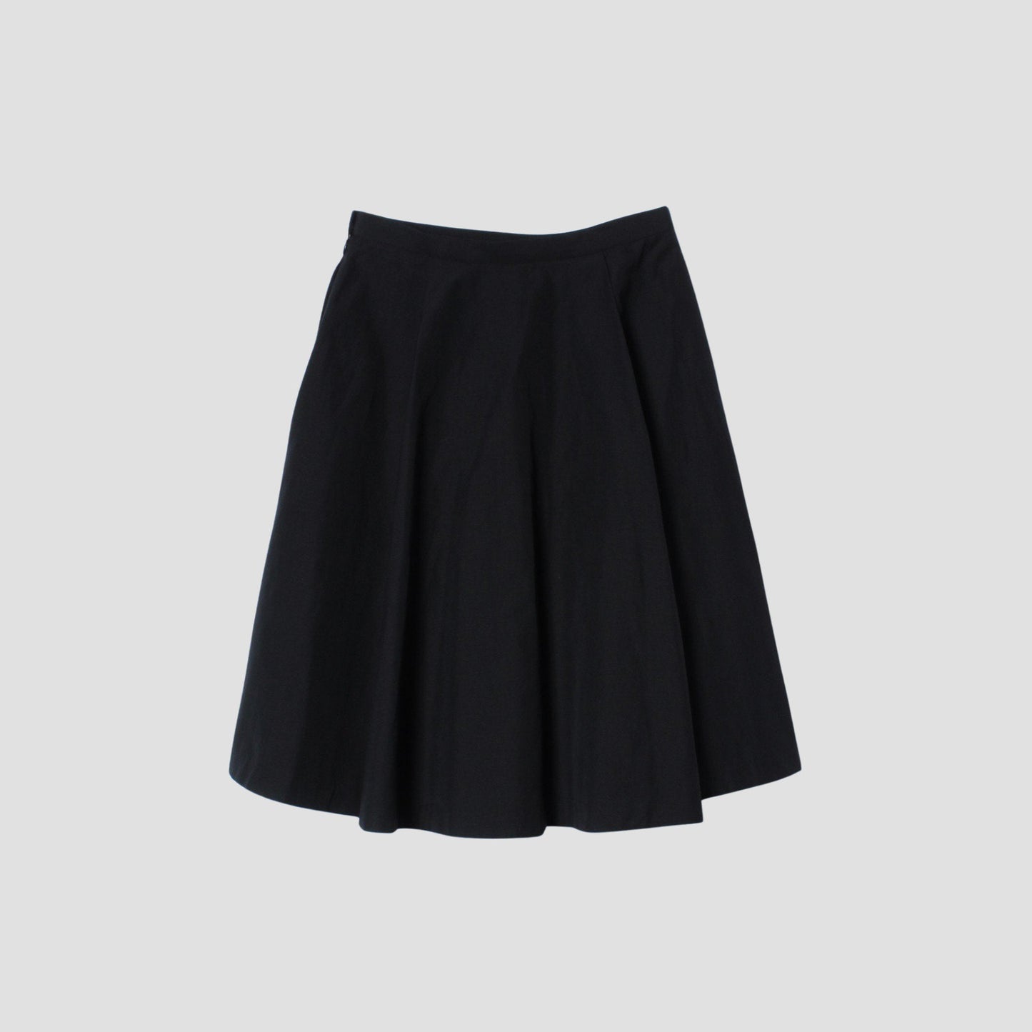 WOOL LINEN POPLIN SKIRT