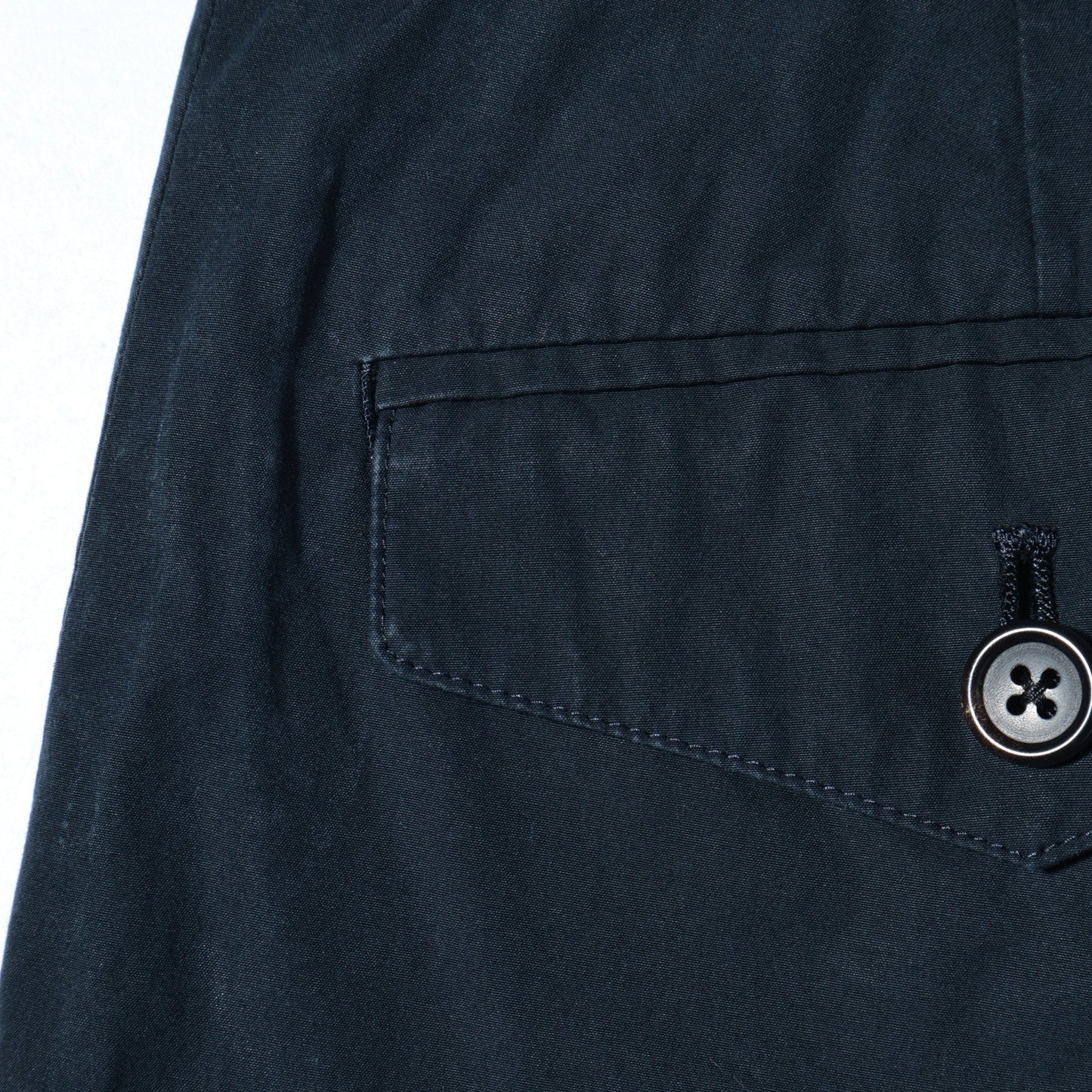 WASHED YARN DYE COTTON POPLIN TROUSERS
