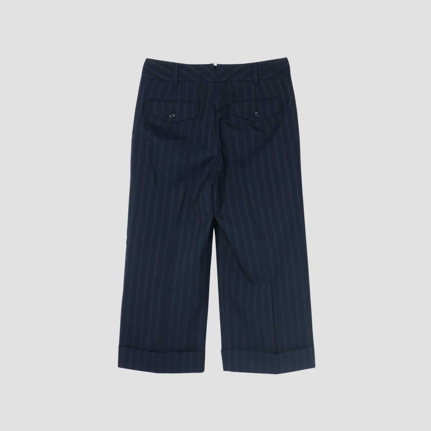 WIDE STRIPE WOOL TROUSERS