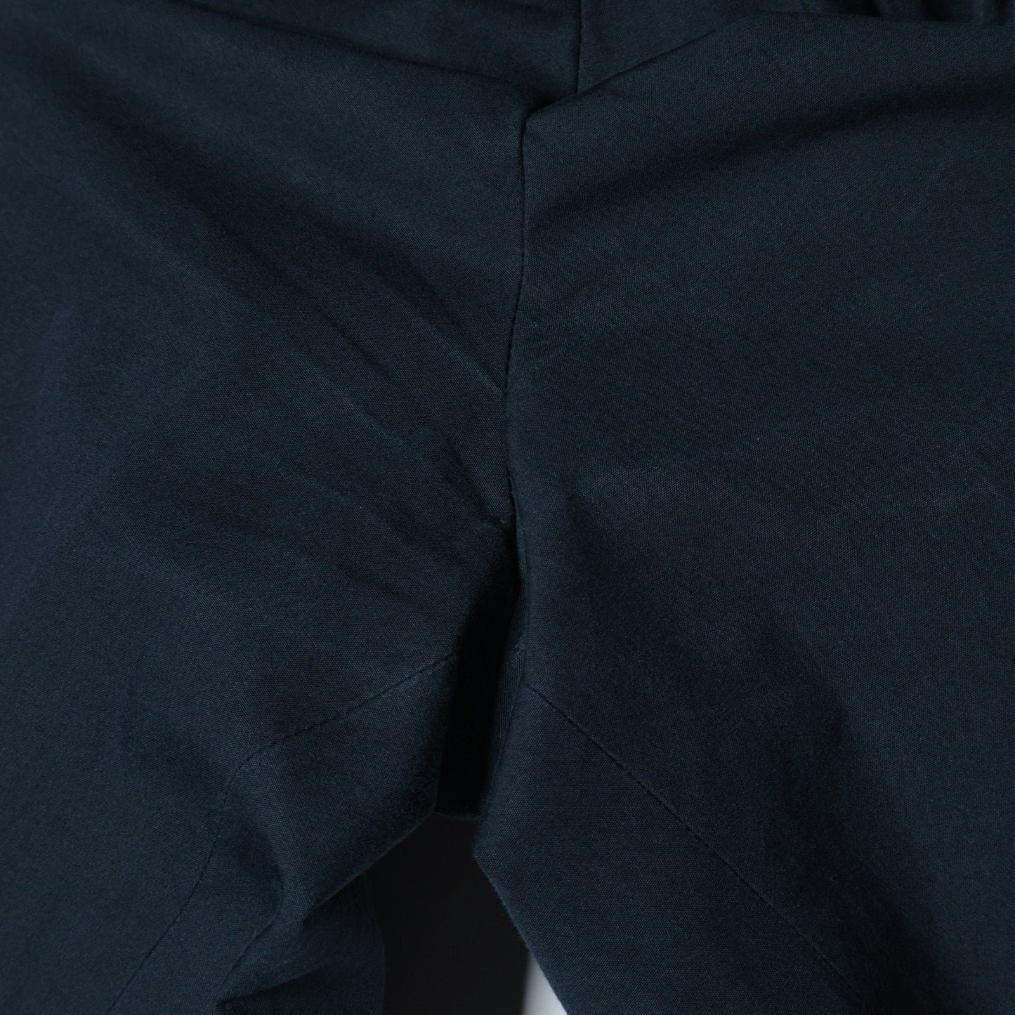WASHED YARN DYE COTTON POPLIN TROUSERS