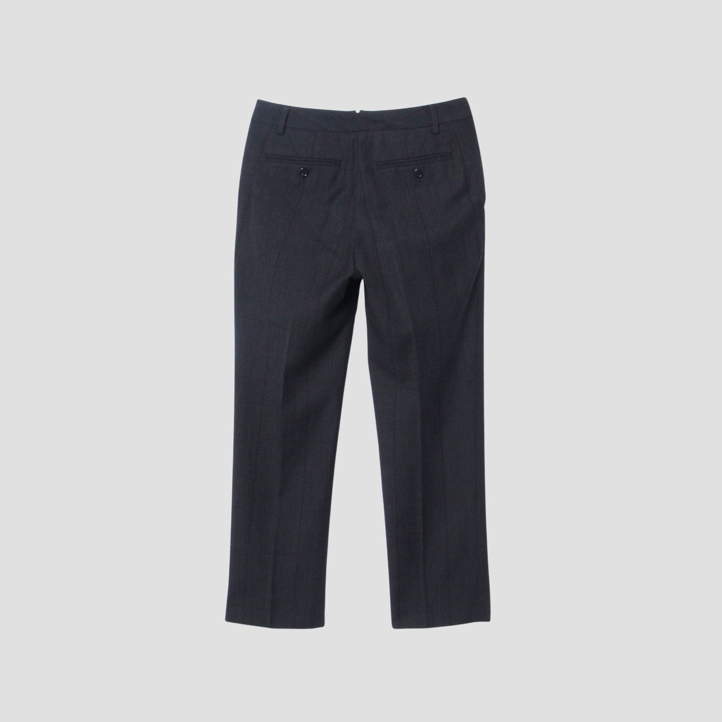 LARGE CHECK WOOL COTTON TROUSERS