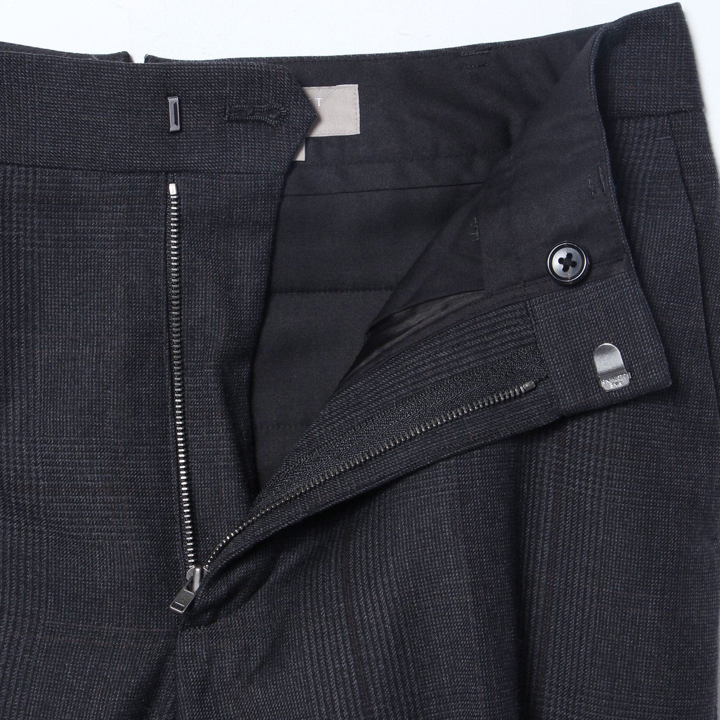 LARGE CHECK WOOL COTTON TROUSERS