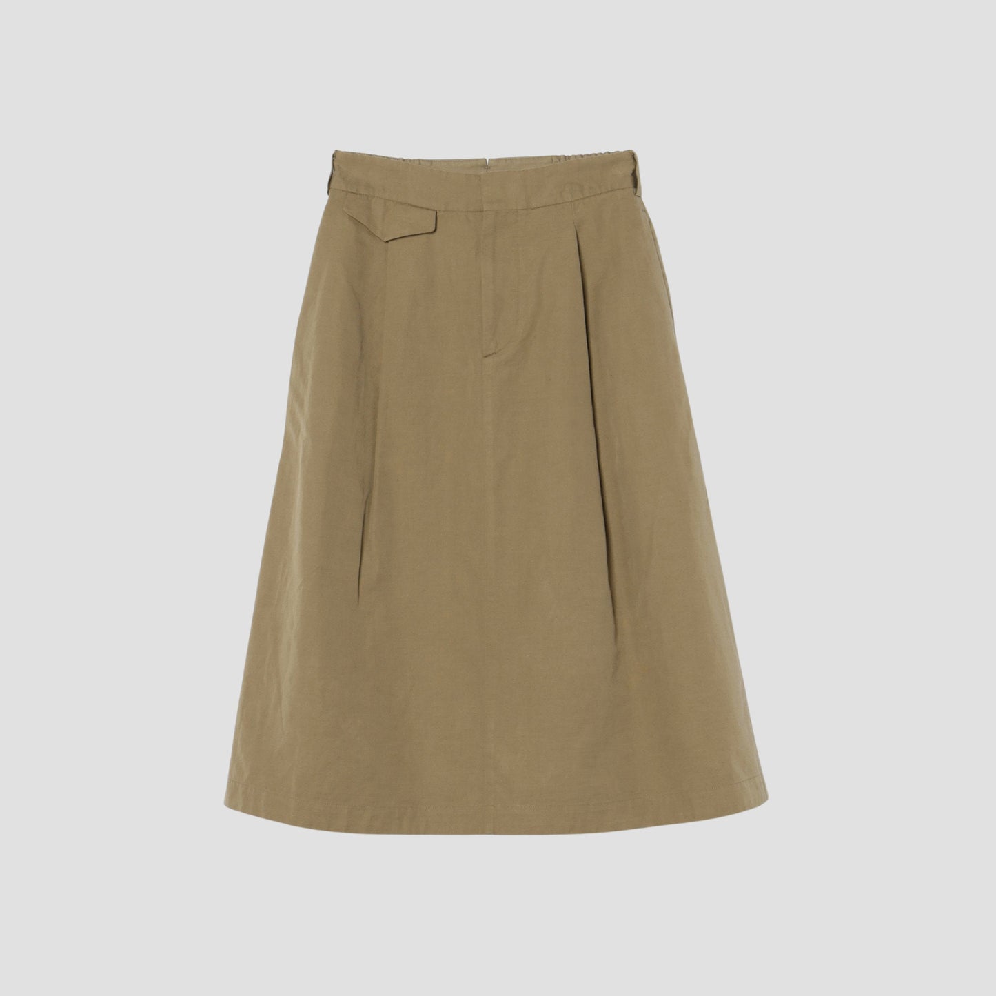 COTTON LINEN PLAIN WEAVE SKIRT