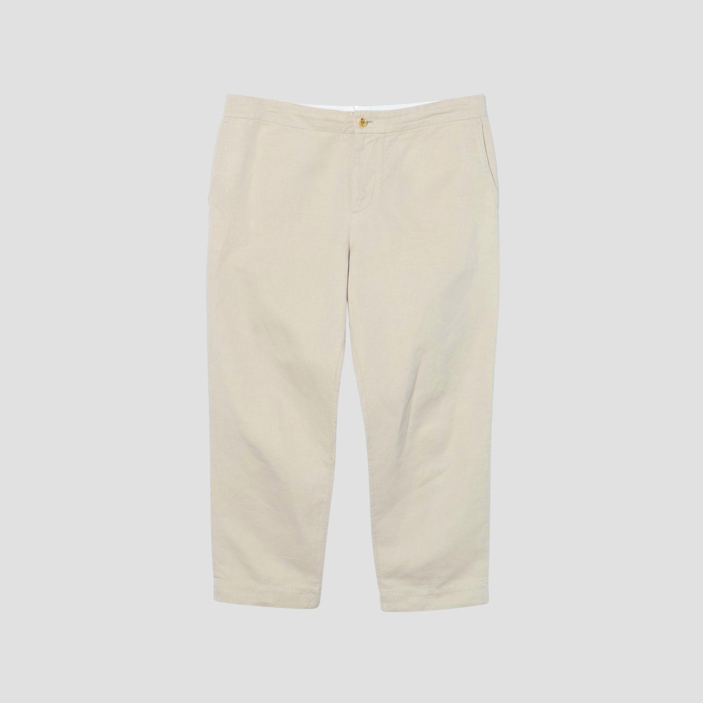 LINEN COTTON TWILL TROUSERS