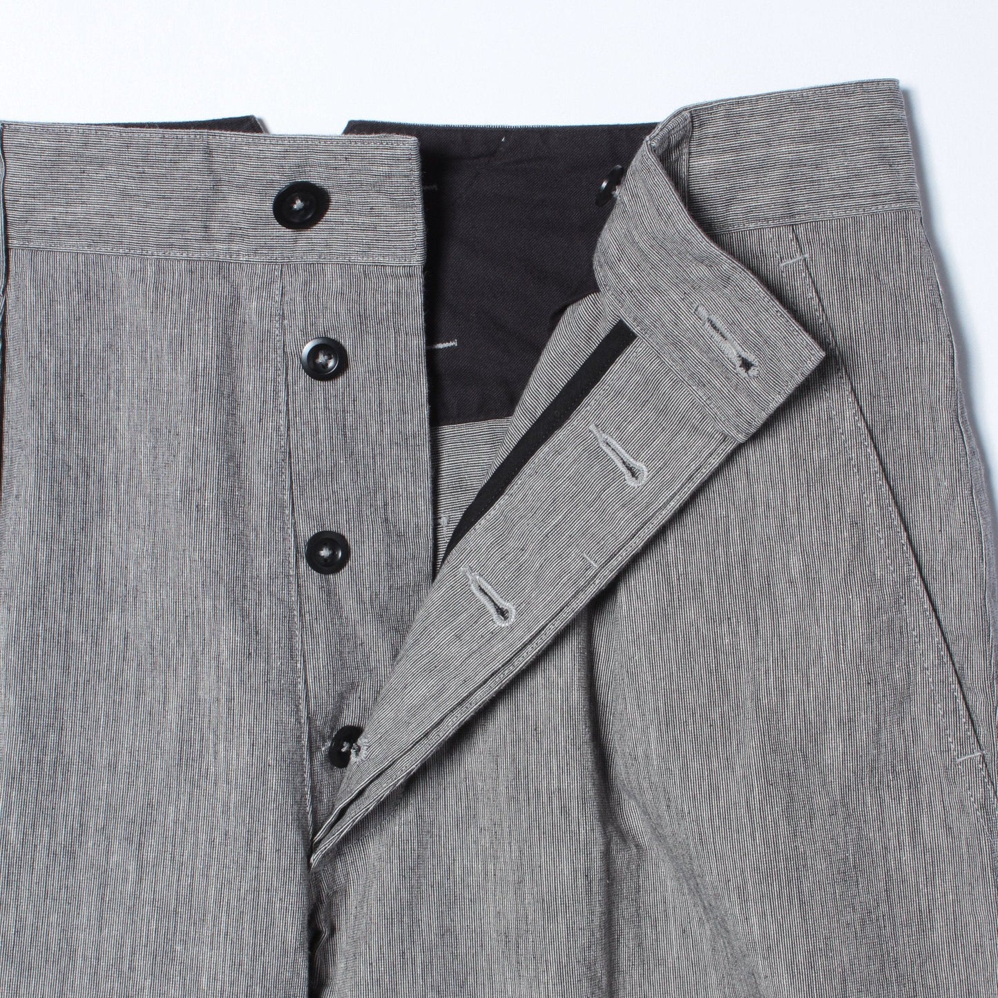 IRREGULAR END ON END COTTON LINEN TROUSERS