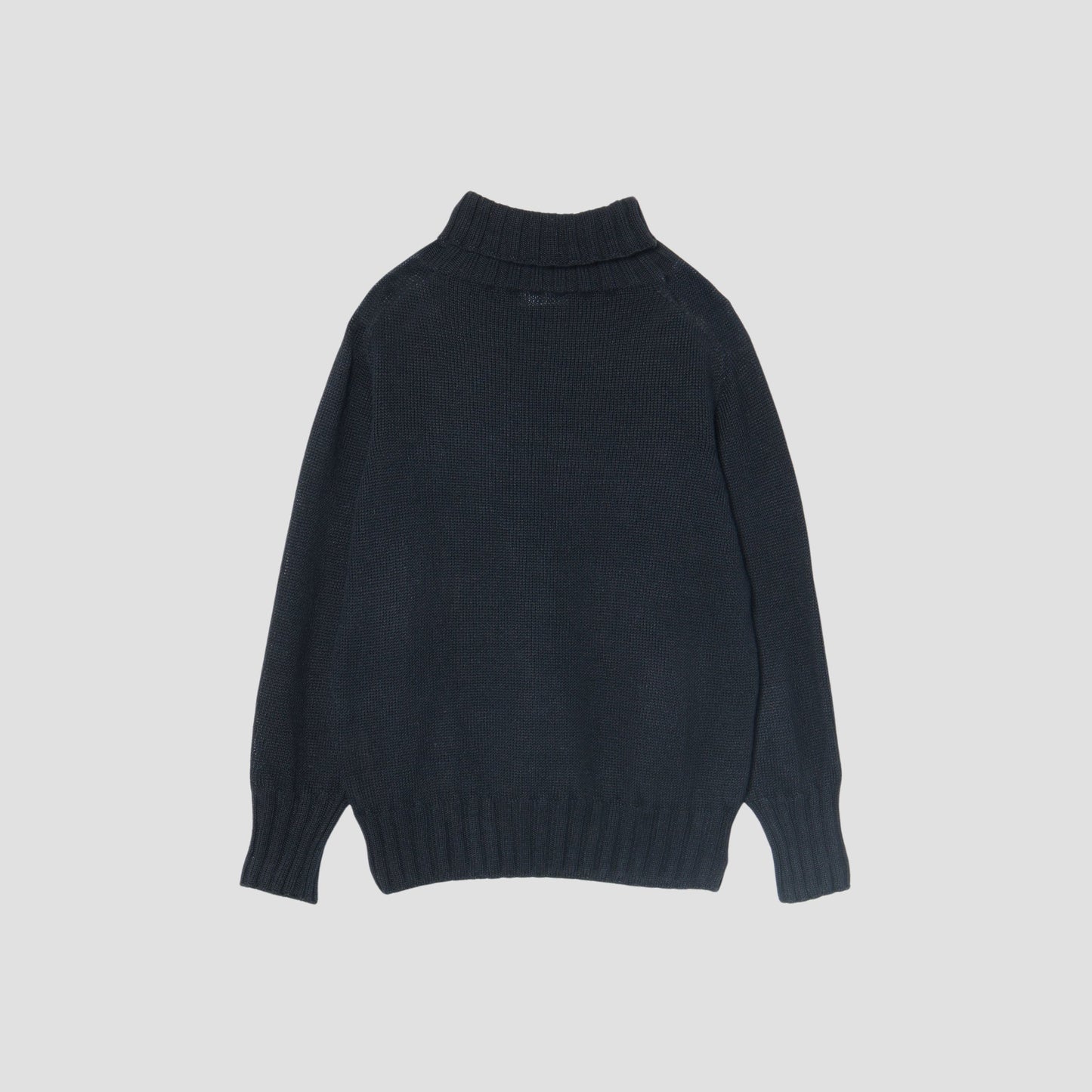 LINEN COTTON WIDE ROLL NECK KNIT