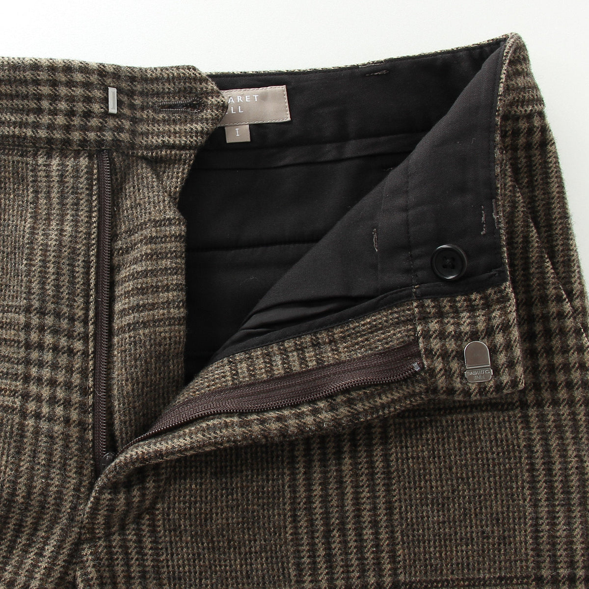 CHECK WOOL TROUSER TROUSERS