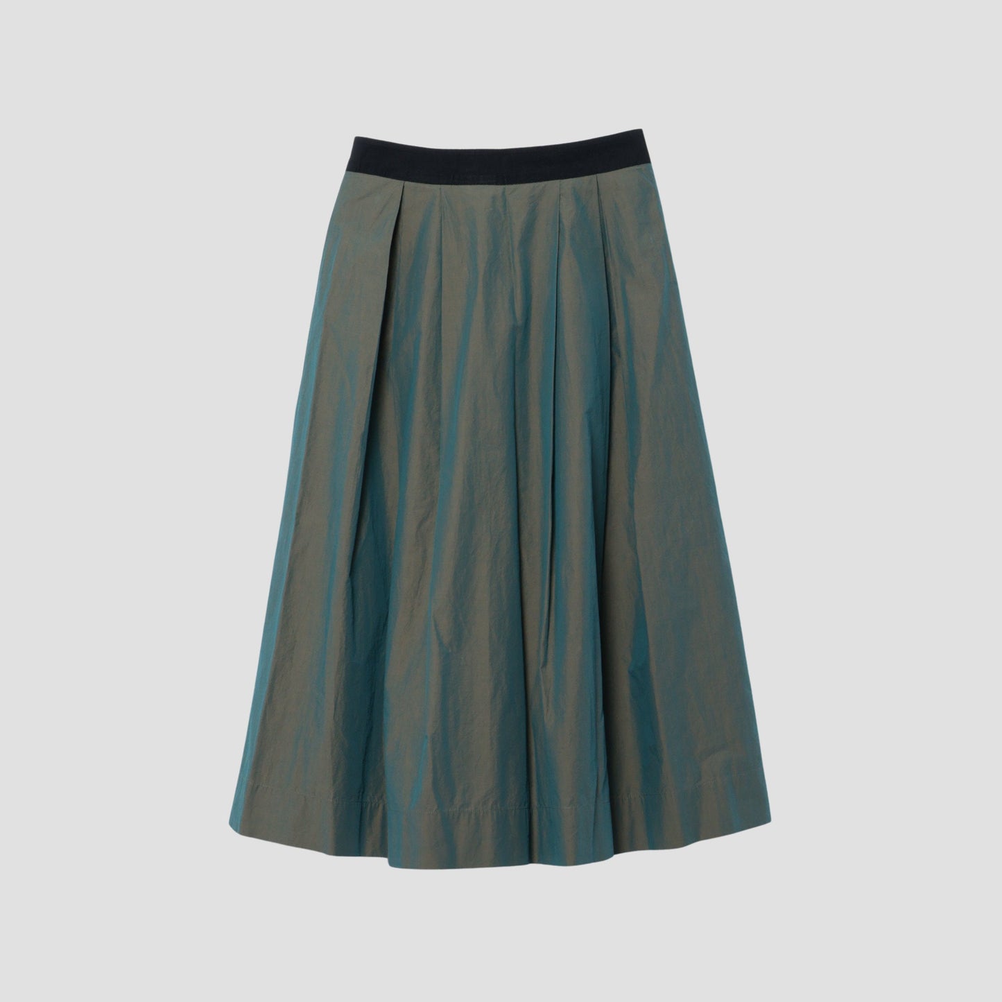 YARN DYED COTTON POPLIN SKIRT
