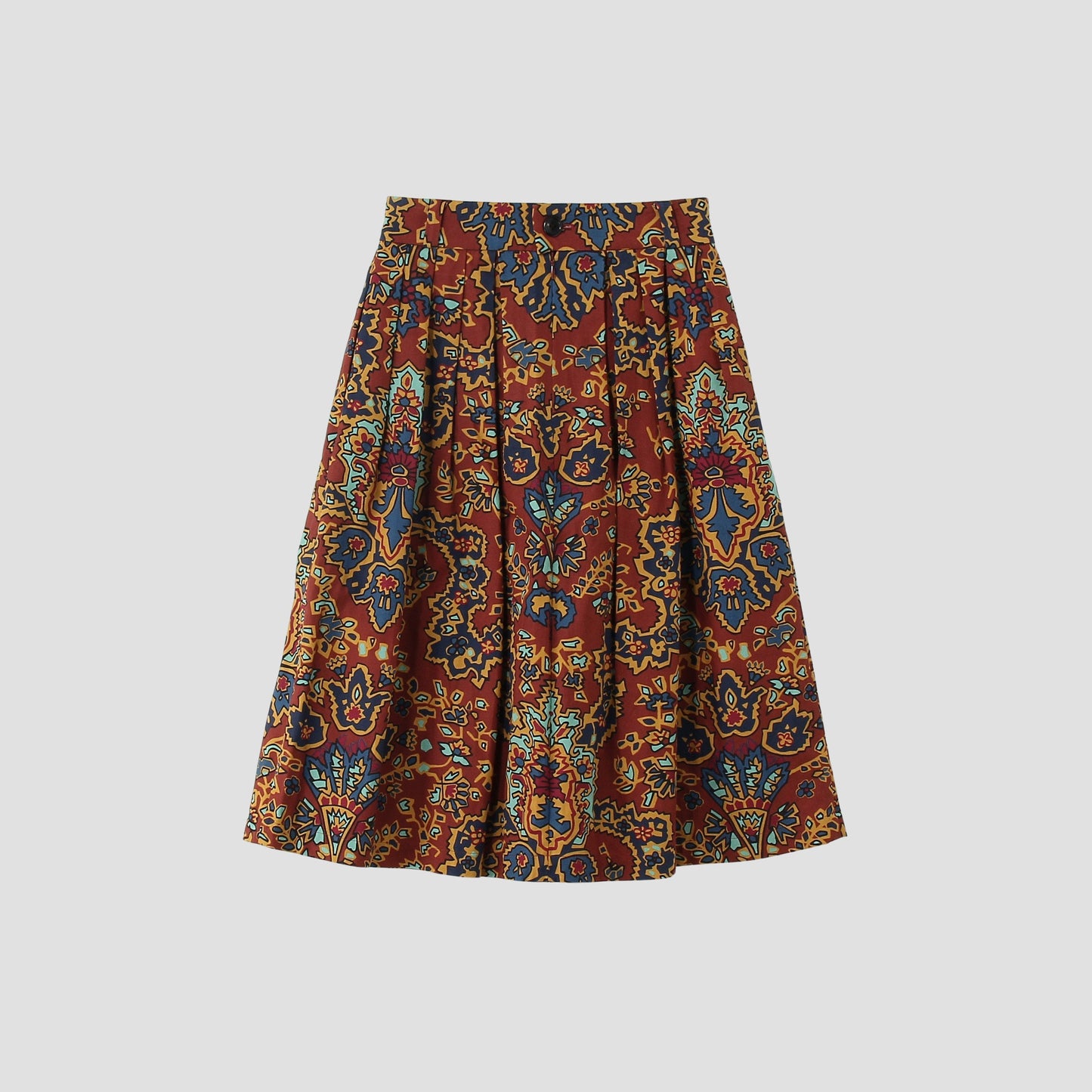PAISLEY COTTON LINEN TWILL SKIRT