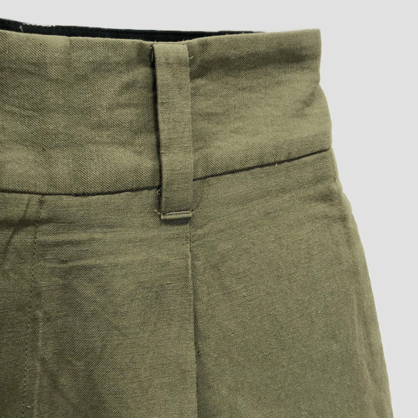 HIGH TWIST LINEN COTTON TWILL TROUSERS