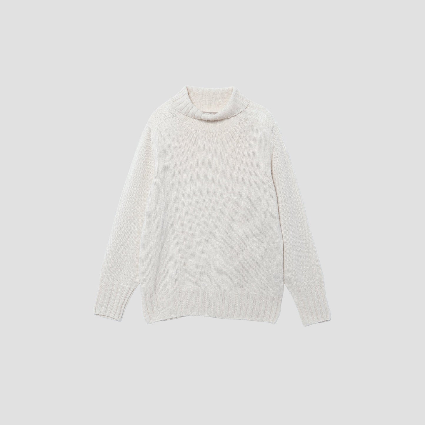 LINEN COTTON WIDE ROLL NECK KNIT