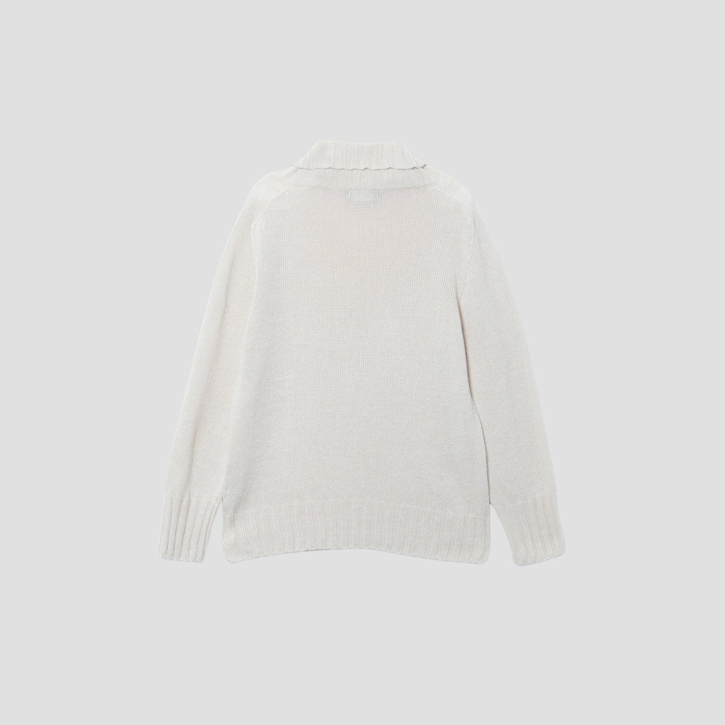 LINEN COTTON WIDE ROLL NECK KNIT