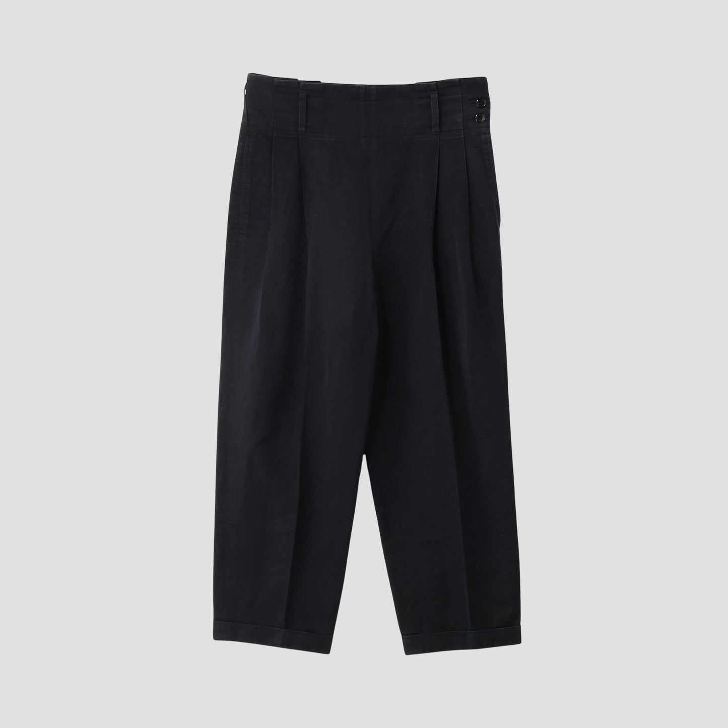 COTTON LINEN SATEEN TROUSERS