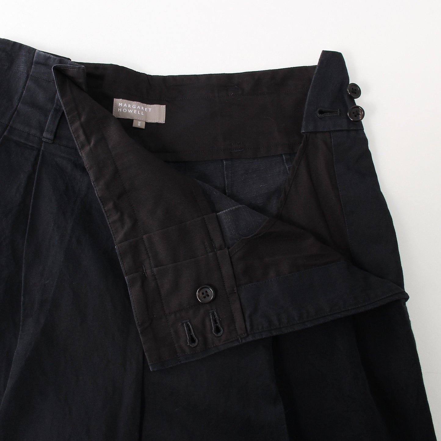 COTTON LINEN SATEEN TROUSERS