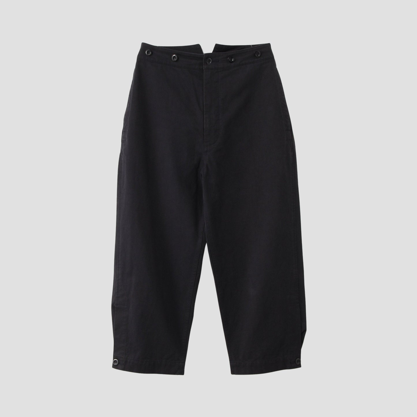 WASHED COMPACT COTTON TROUSERS