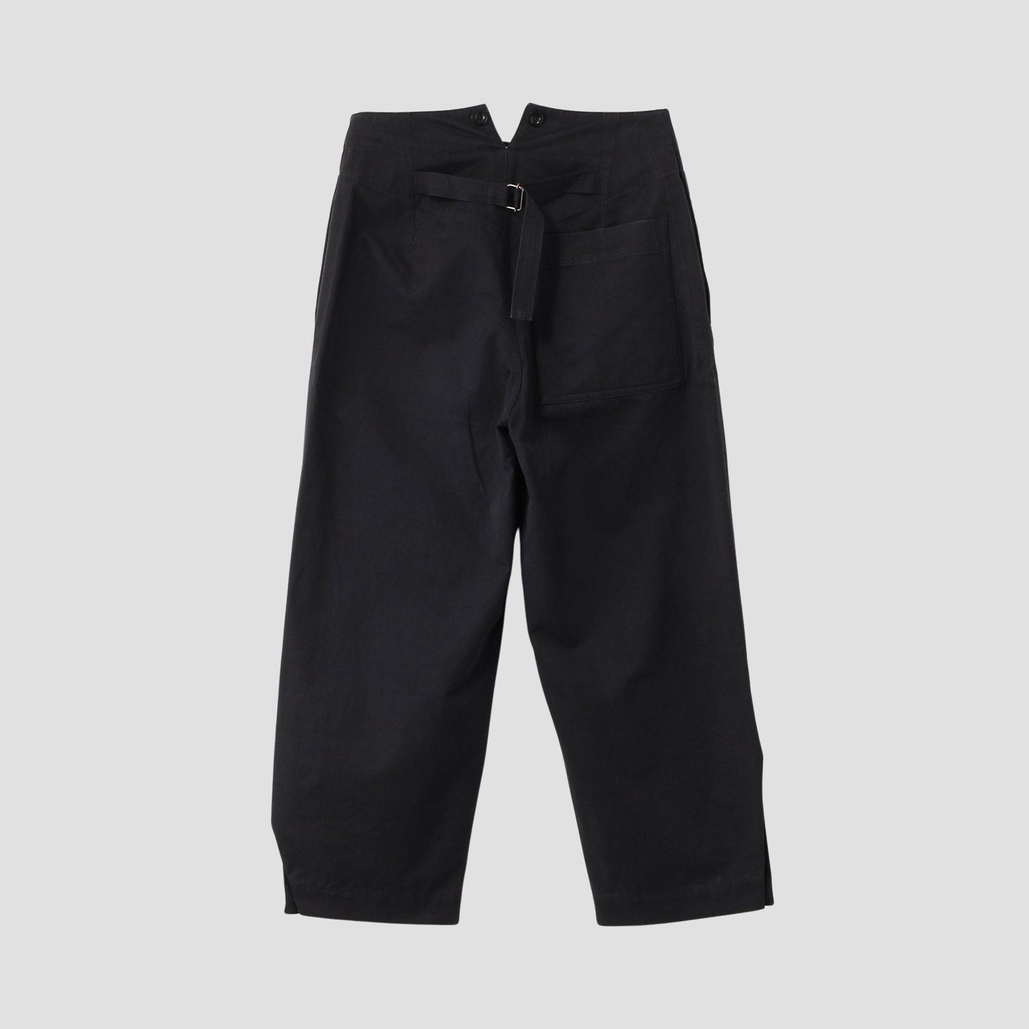 WASHED COMPACT COTTON TROUSERS