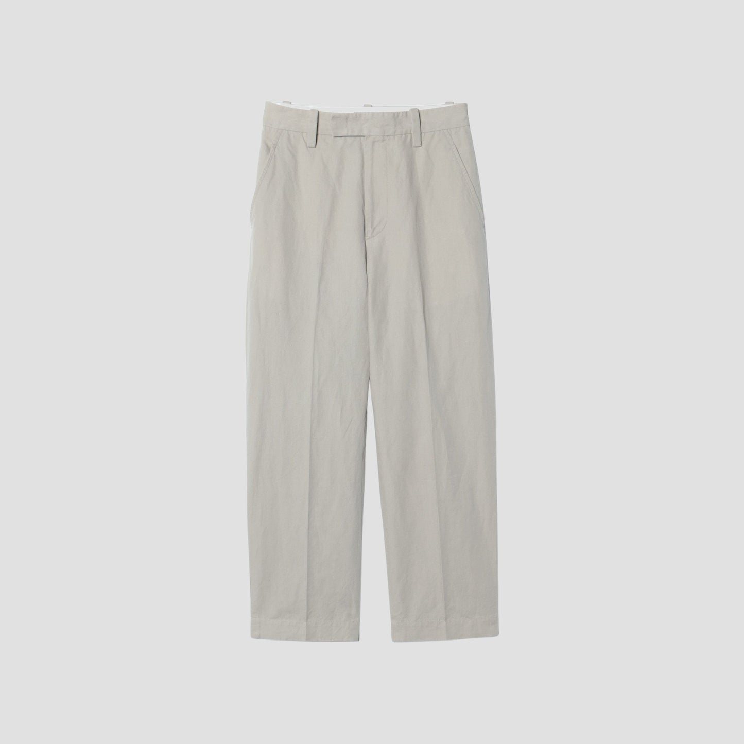 PLAIN WEAVE COTTON LINEN TROUSERS