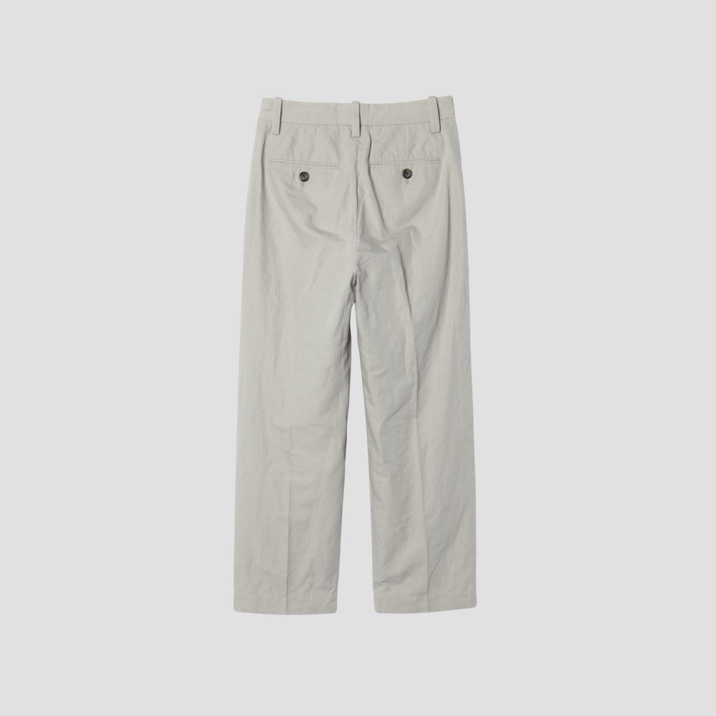 PLAIN WEAVE COTTON LINEN TROUSERS