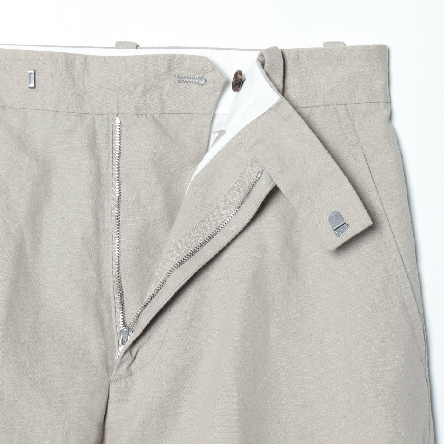 PLAIN WEAVE COTTON LINEN TROUSERS