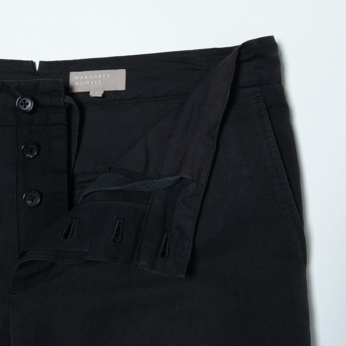 LINEN COTTON TWILL TROUSERS