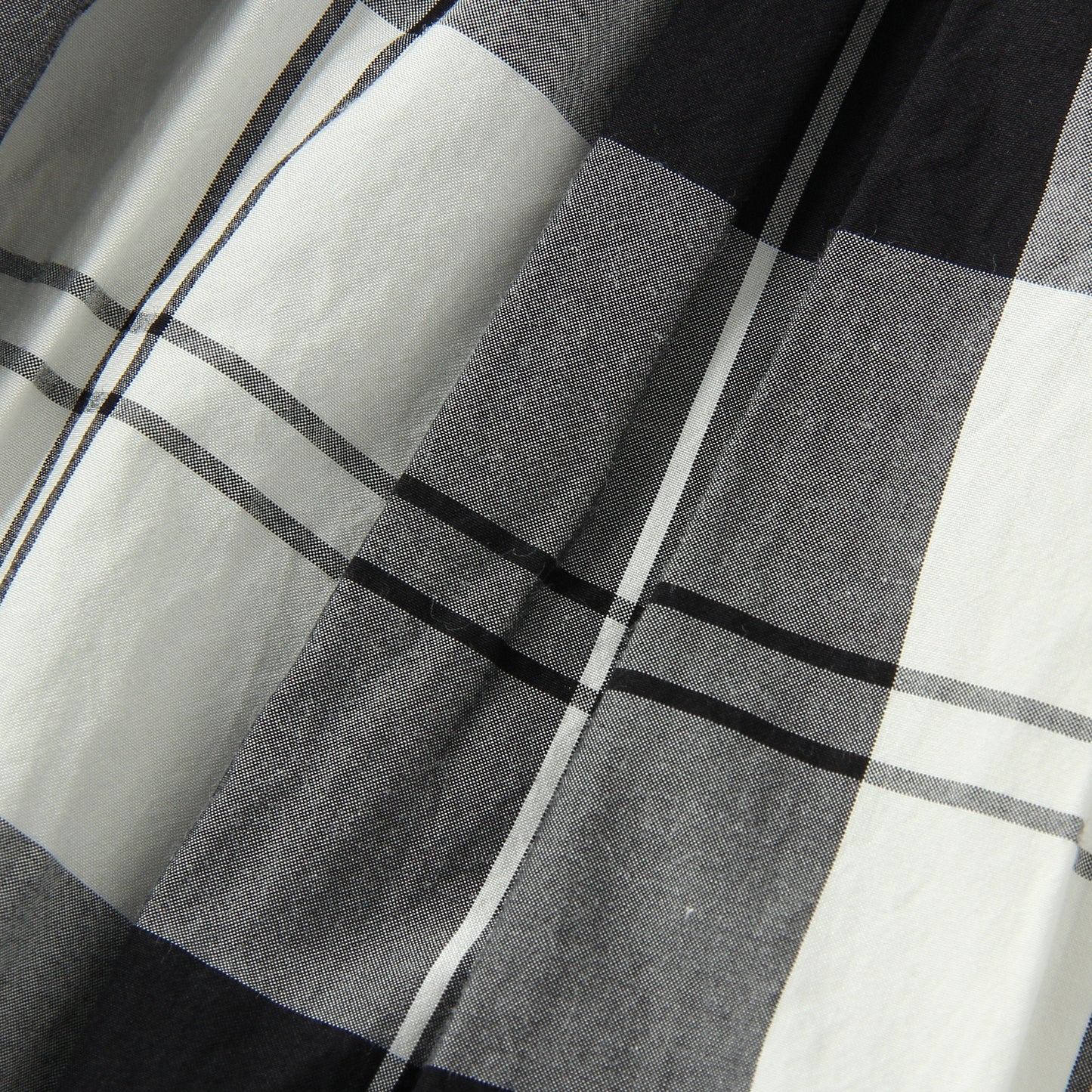 MONO CHECK SILK COTTON SKIRT