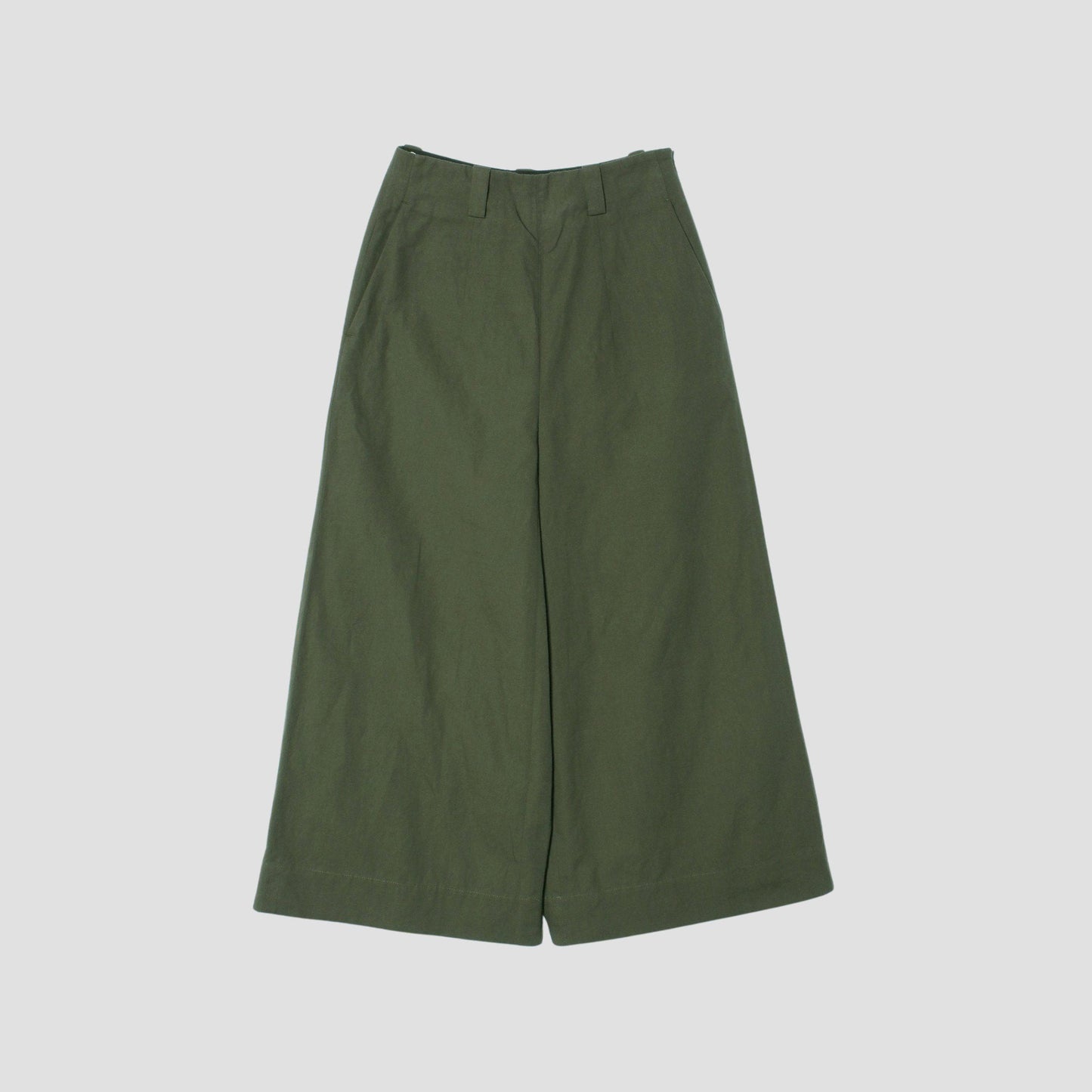 PLAIN WEAVE COTTON LINEN TROUSERS
