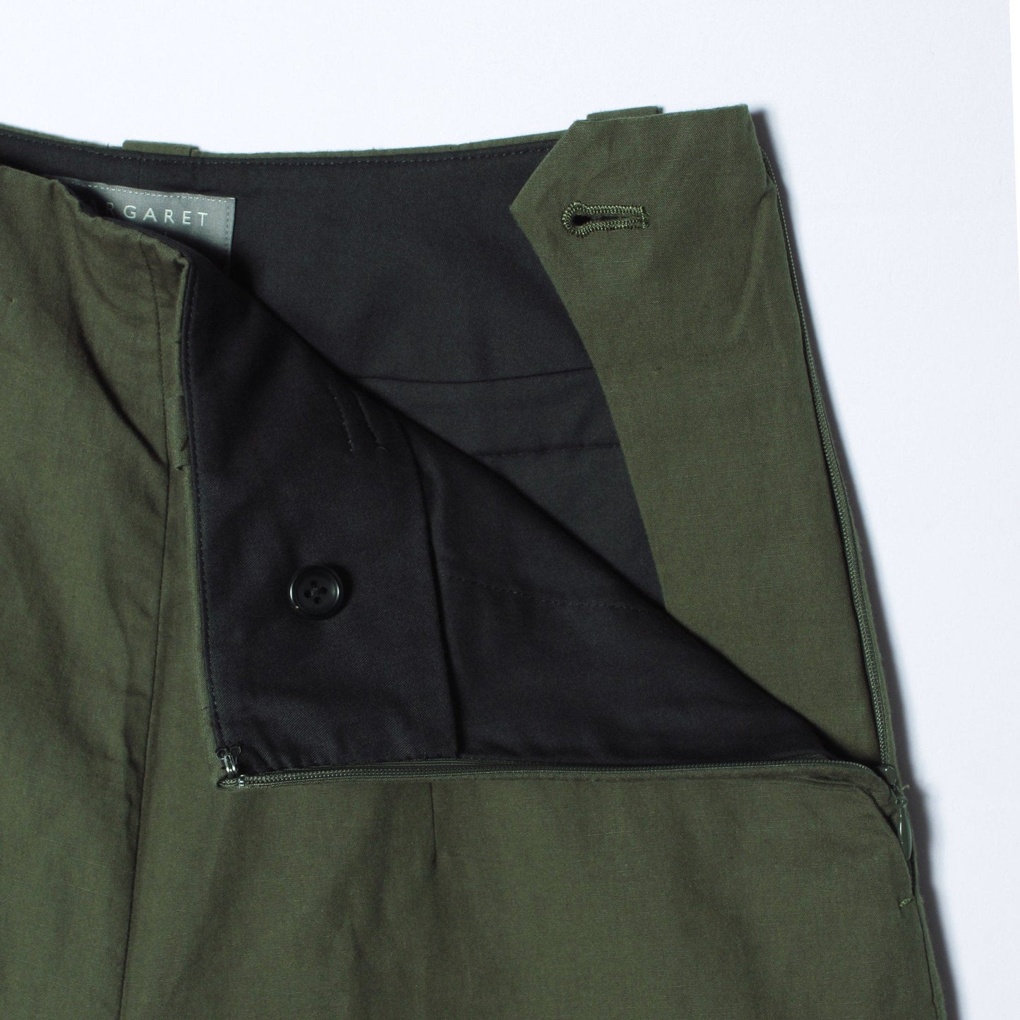 PLAIN WEAVE COTTON LINEN TROUSERS