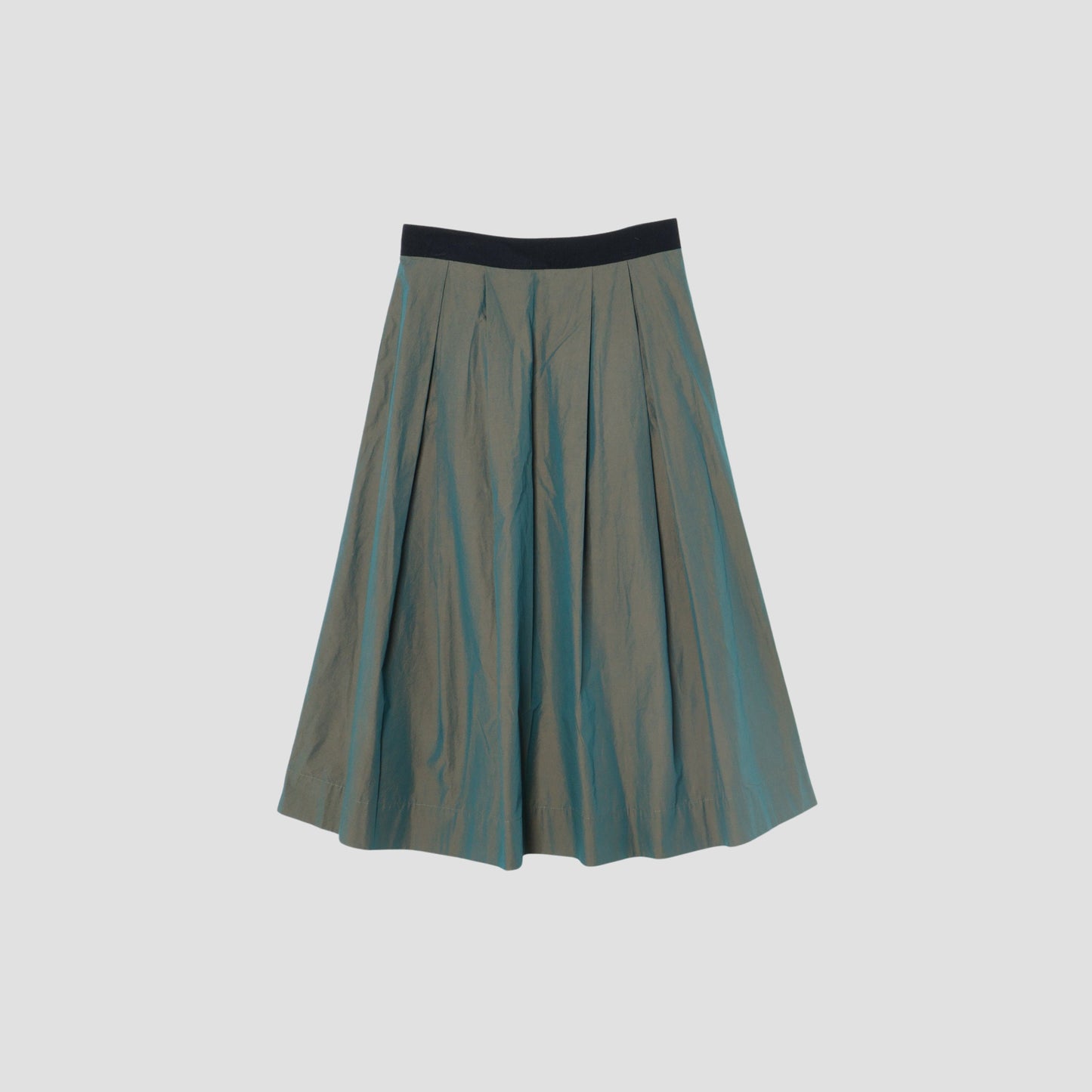 YARN DYED COTTON POPLIN SKIRT