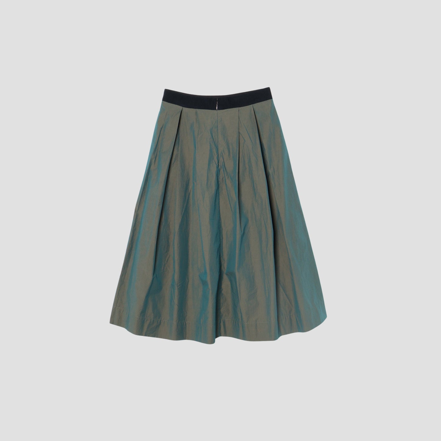 YARN DYED COTTON POPLIN SKIRT