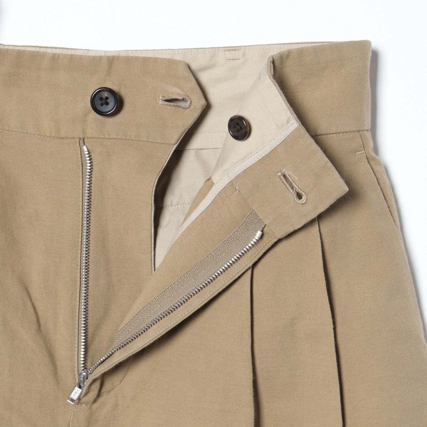 COTTON LINEN OXFORD TROUSERS