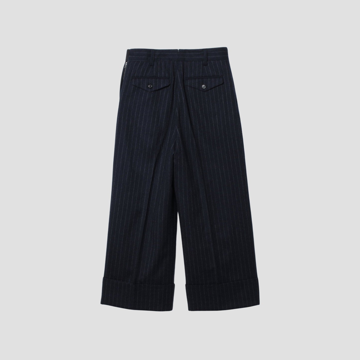 WORSTED WOOL PINSTRIPE TROUSERS