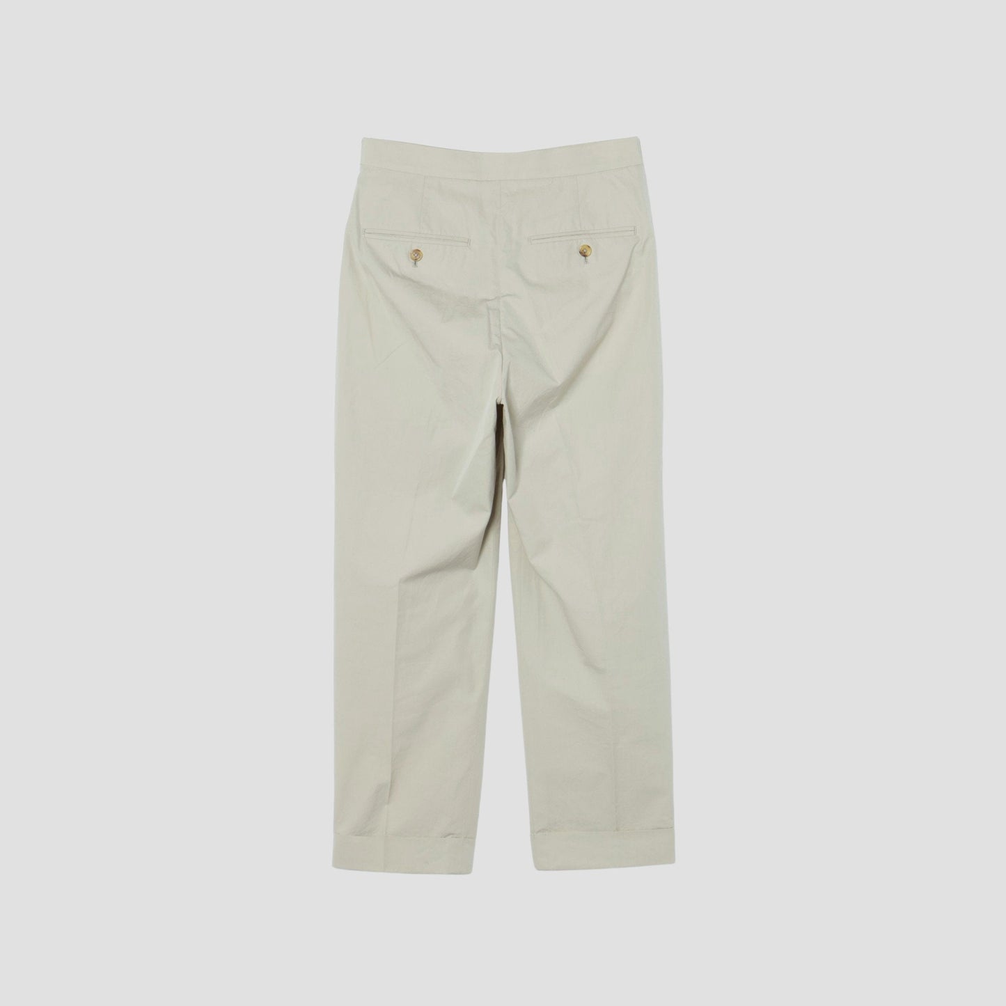 WASHED YARN DYE POPLIN TROUSERS