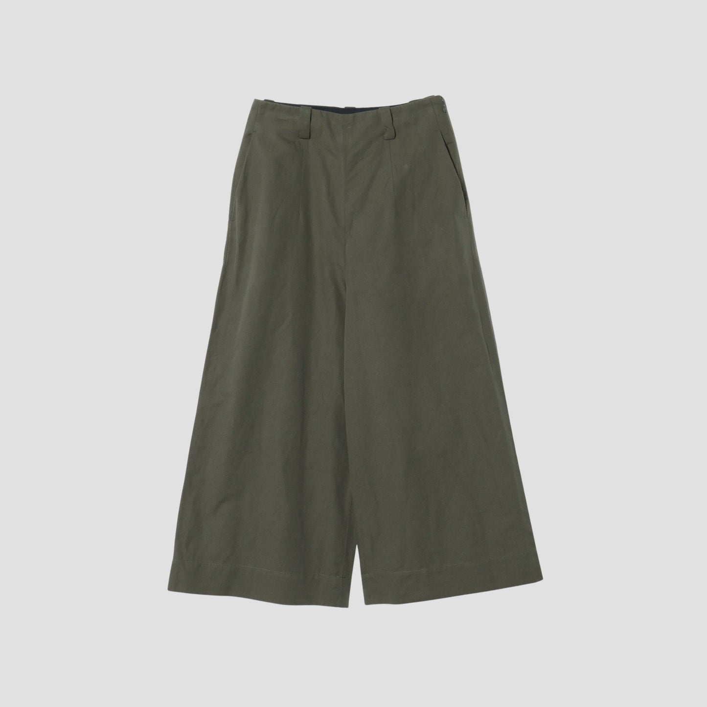 PLAIN WEAVE COTTON LINEN TROUSERS