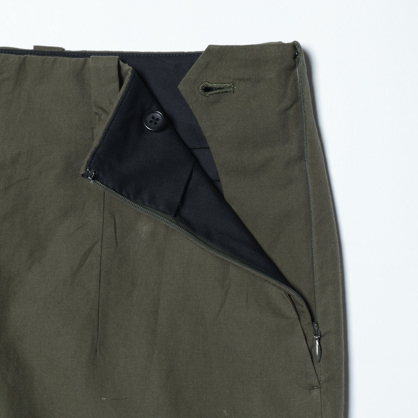 PLAIN WEAVE COTTON LINEN TROUSERS