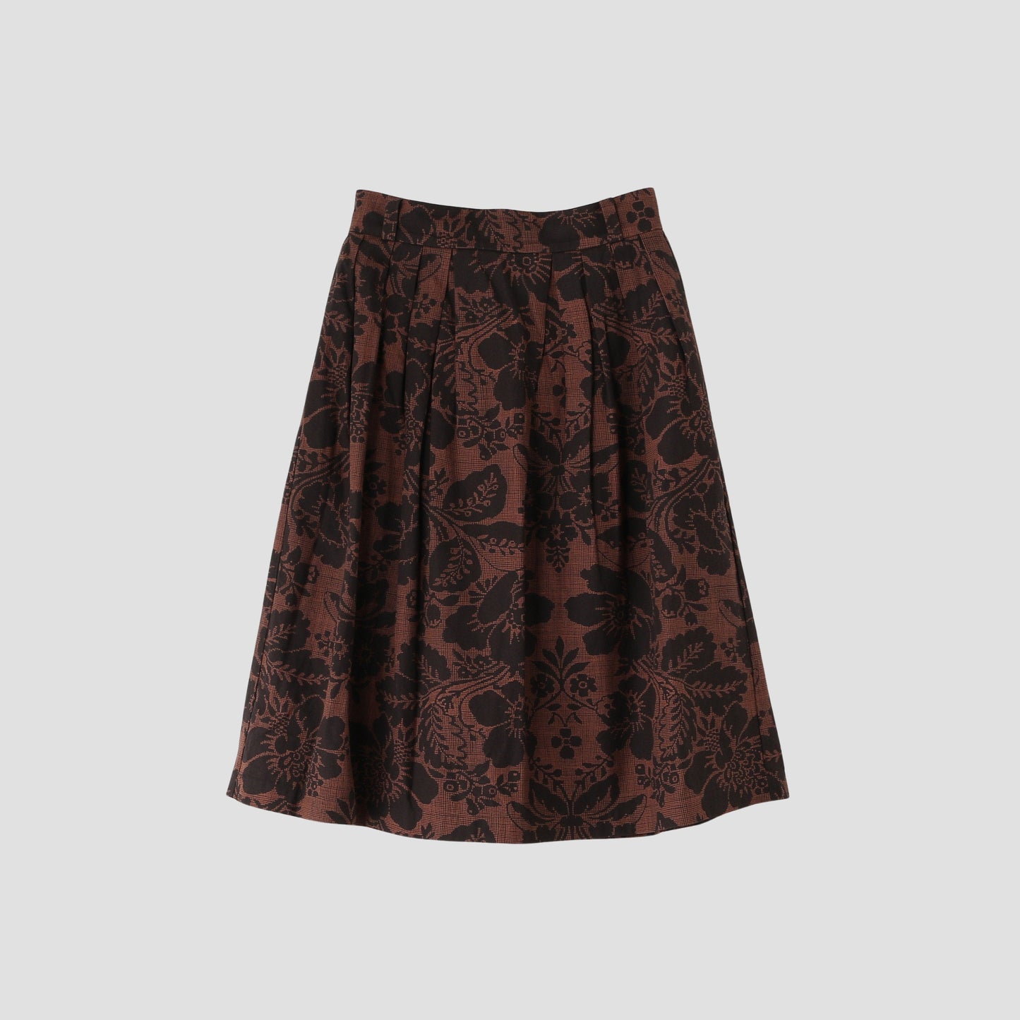 DAMASK COTTON LINEN TWILL SKIRT