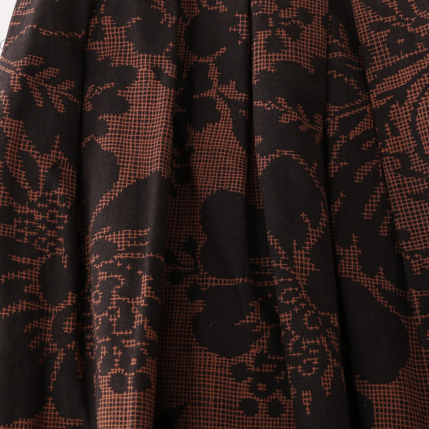 DAMASK COTTON LINEN TWILL SKIRT