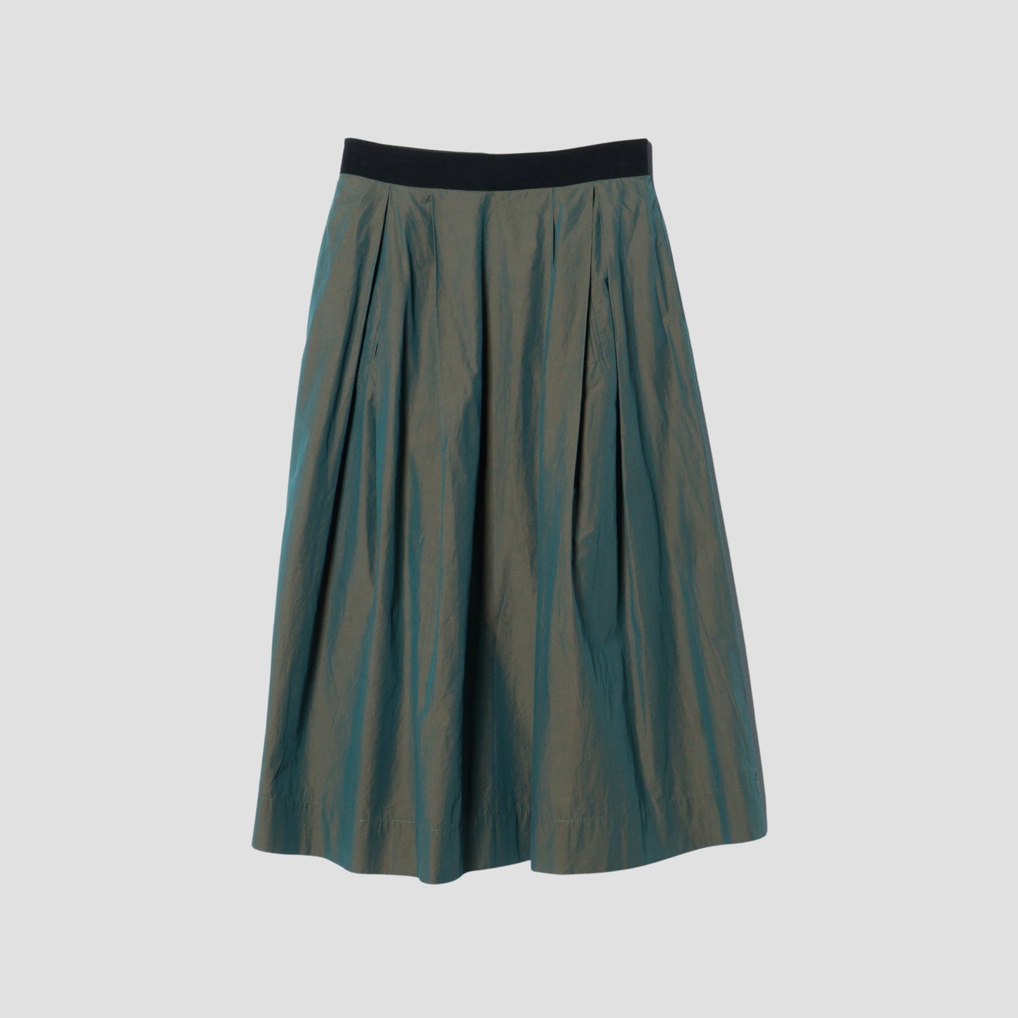 YARN DYED COTTON POPLIN SKIRT