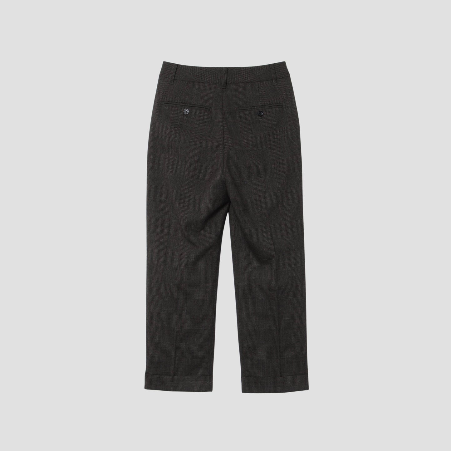 LARGE PRINCE OF WALES CHECK WOOL TROUSERS