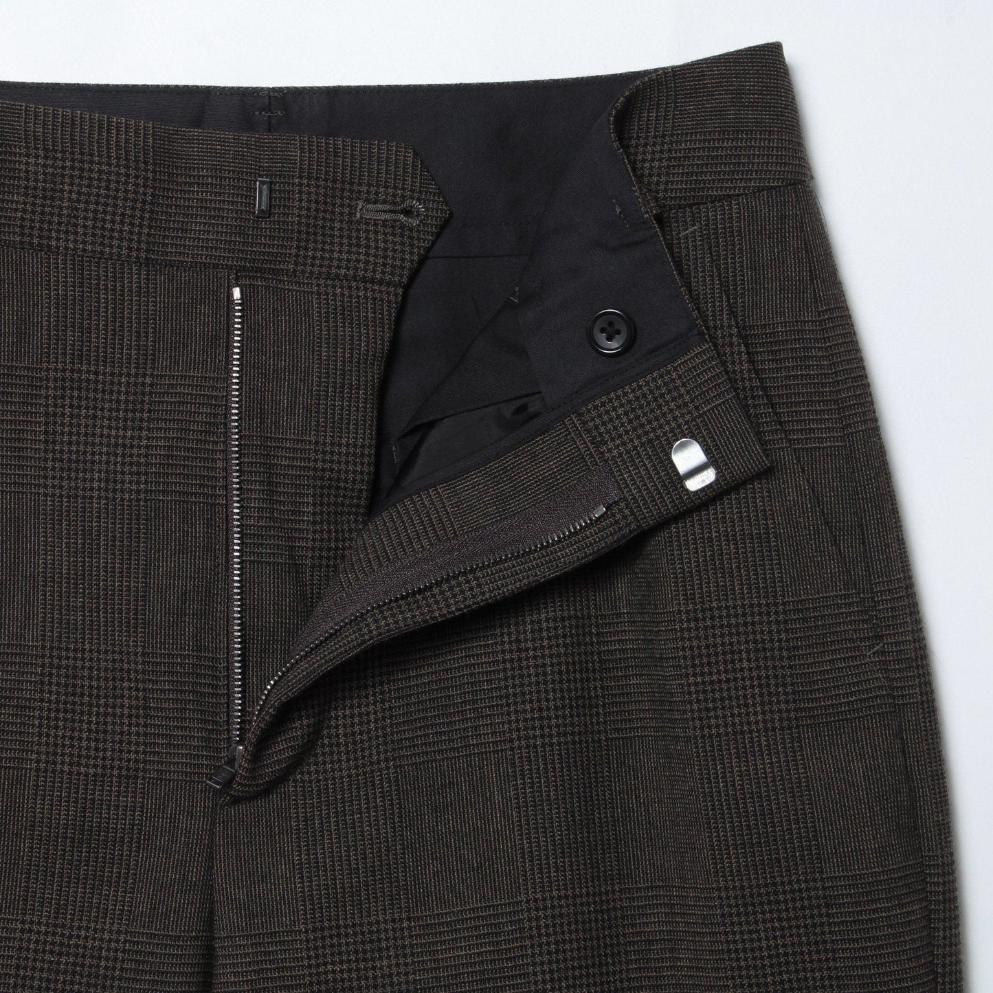 LARGE PRINCE OF WALES CHECK WOOL TROUSERS