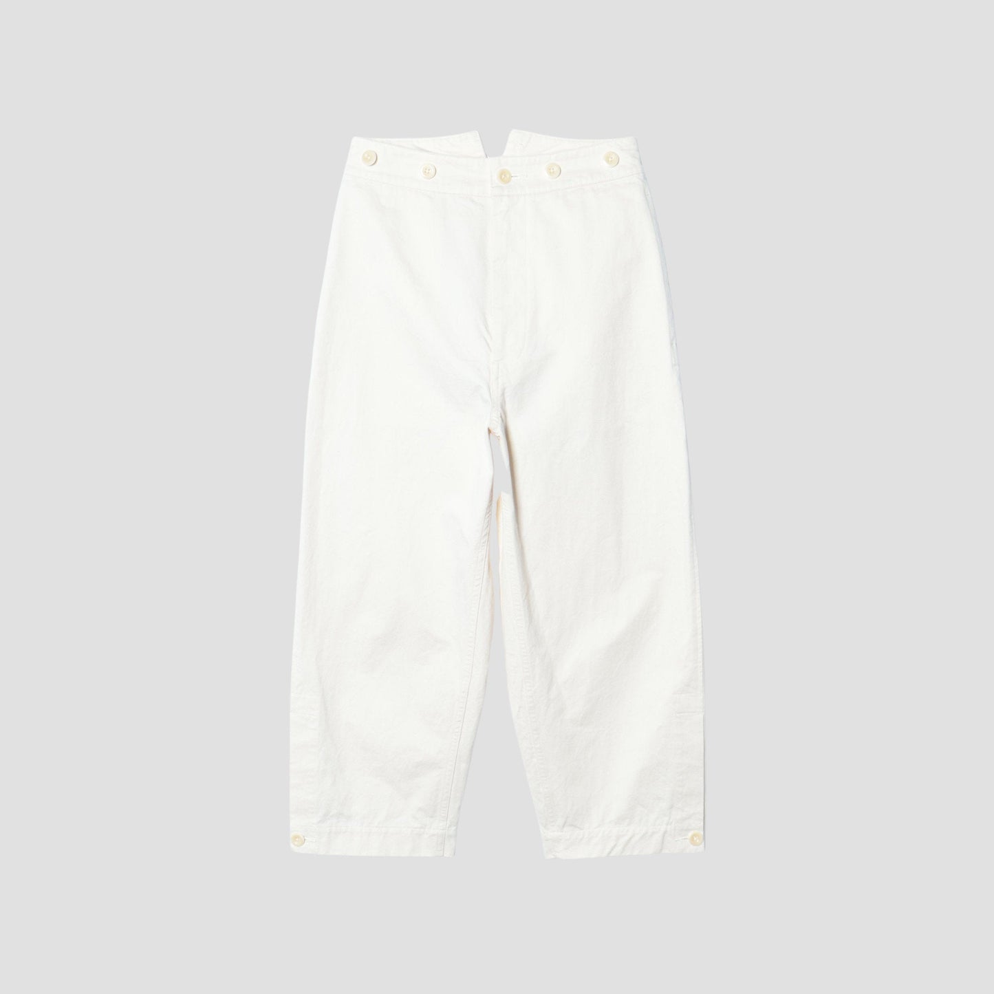 WASHED COMPACT COTTON TROUSERS