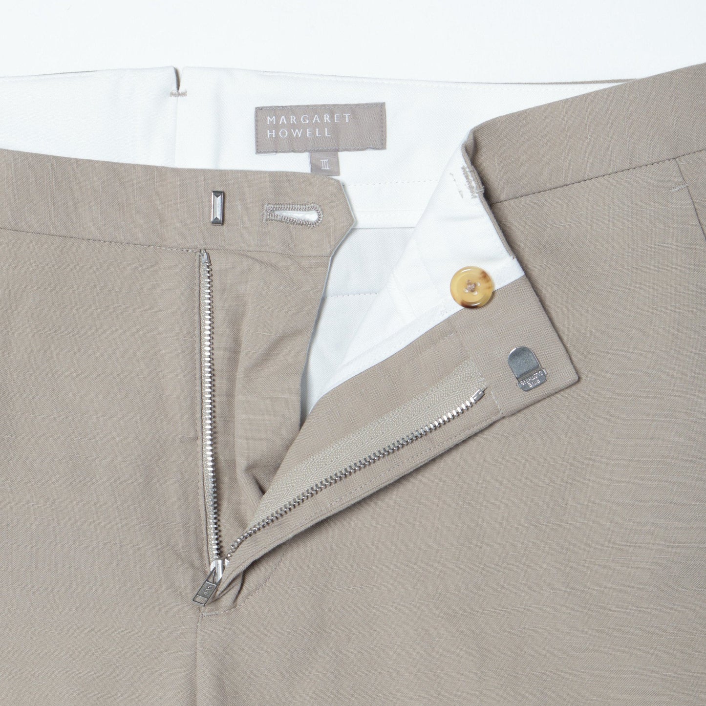 COTTON LINEN OXFORD TROUSERS