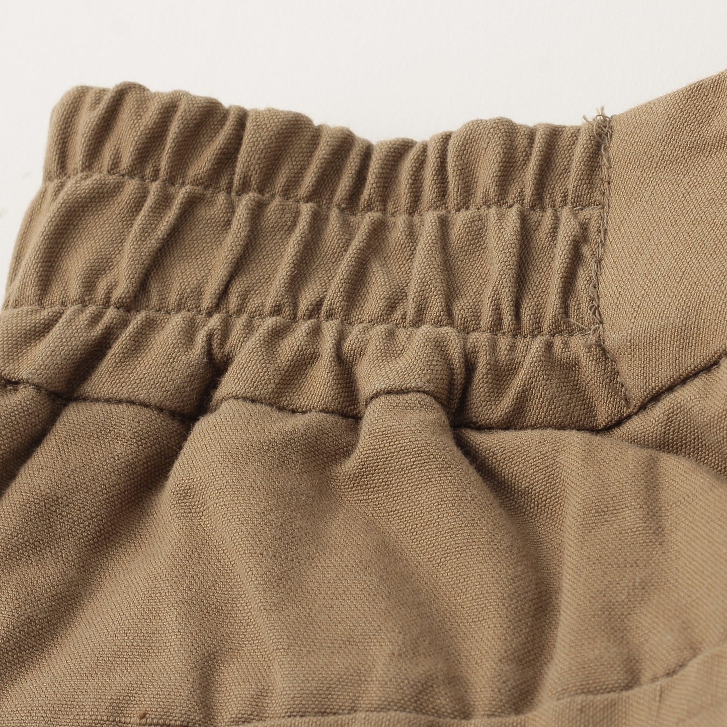 COTTON LINEN PLAIN WEAVE TROUSERS