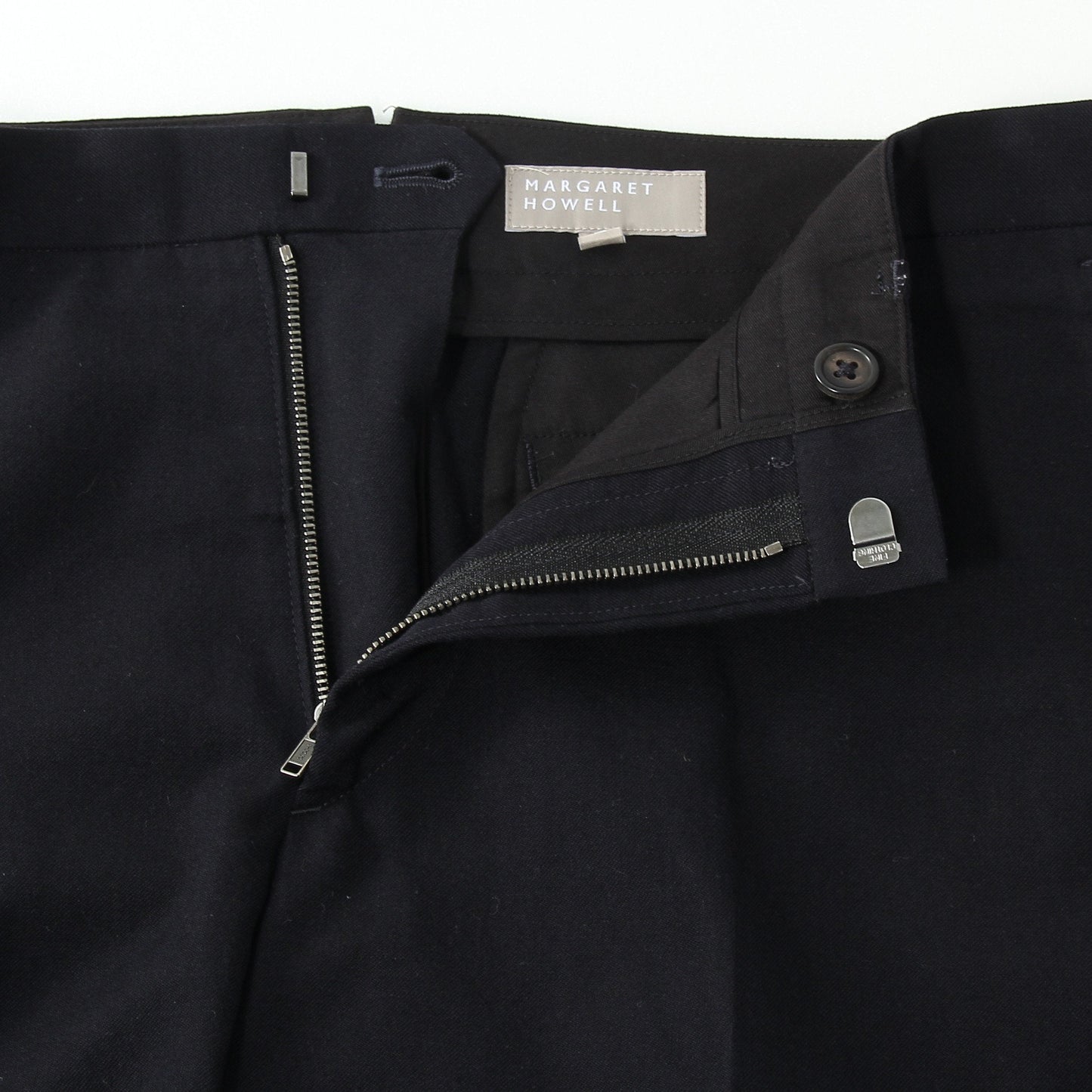 WOOL COTTON GABARDINE TROUSERS